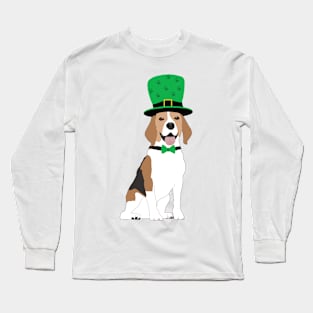 Dog celebrating saint patrick's day Long Sleeve T-Shirt